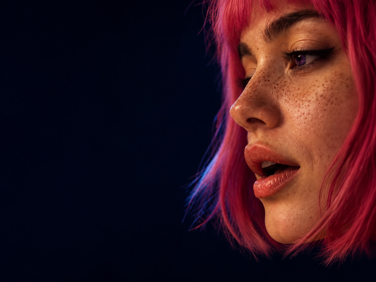 Ruby speaking in close-up