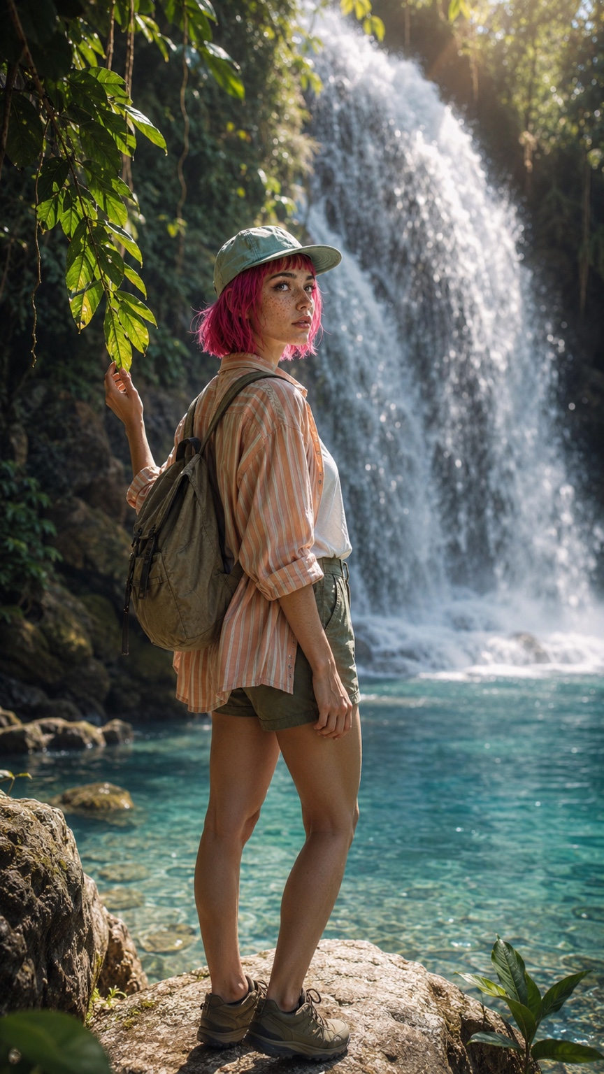 Ruby in a cinematic waterfall world